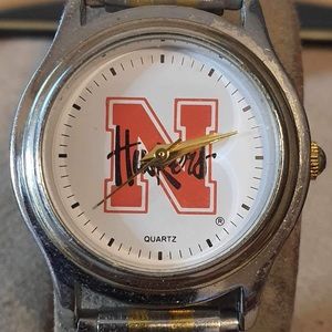 Nelsonic Silver/Goldtone Nebraska Huskers Collegiate Women's Watch